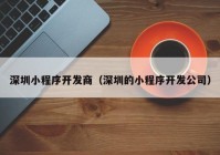 深圳小程序開發(fā)商（深圳的小程序開發(fā)公司）