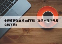 小程序開發(fā)文檔api下載（微信小程序開發(fā)文檔下載）