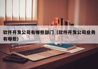 軟件開發(fā)公司有哪些部門（軟件開發(fā)公司業(yè)務有哪些）