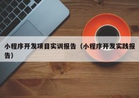 小程序開發(fā)項目實訓報告（小程序開發(fā)實踐報告）