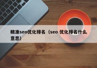 精準seo優(yōu)化排名（seo 優(yōu)化排名什么意思）