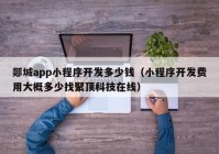 郯城app小程序開發(fā)多少錢（小程序開發(fā)費用大概多少找聚頂科技在線）