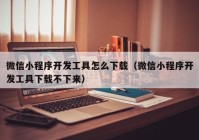 微信小程序開發(fā)工具怎么下載（微信小程序開發(fā)工具下載不下來）