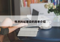 株洲網(wǎng)站建設(shè)的簡單介紹