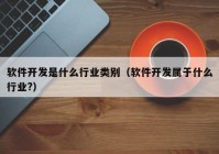 軟件開發(fā)是什么行業(yè)類別（軟件開發(fā)屬于什么行業(yè)?）