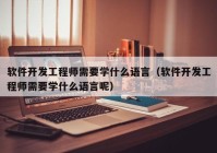 軟件開發(fā)工程師需要學什么語言（軟件開發(fā)工程師需要學什么語言呢）