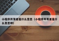 小程序開發(fā)者是什么意思（小程序開發(fā)者是什么意思?。? /></a>
		</div>
		<div   id=