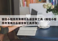 微信小程序開發(fā)用什么語言和工具（微信小程序開發(fā)用什么語言和工具開發(fā)）