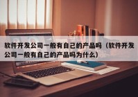 軟件開發(fā)公司一般有自己的產(chǎn)品嗎（軟件開發(fā)公司一般有自己的產(chǎn)品嗎為什么）