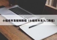 小程序開發(fā)視頻教程（小程序開發(fā)入門教程）