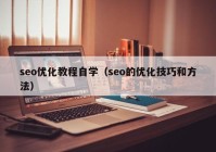 seo優(yōu)化教程自學(xué)（seo的優(yōu)化技巧和方法）